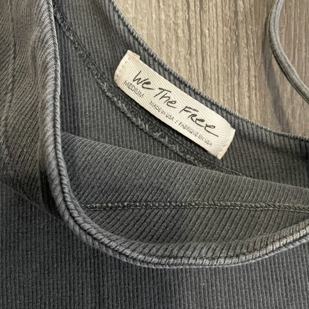 Free People Dark Gray One-Shoulder Tank Top - Picture 2 of 2